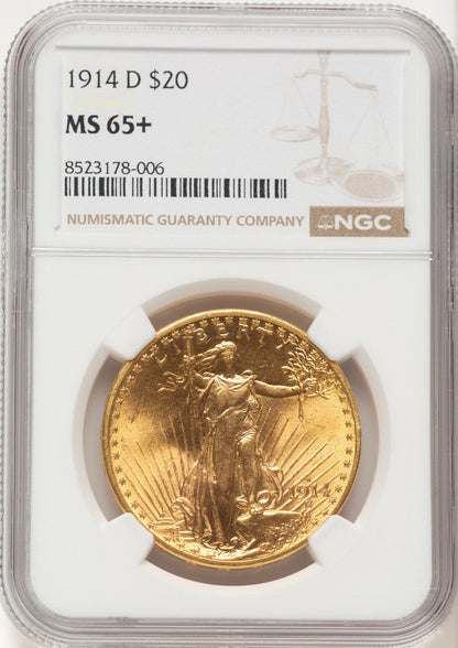 1914-D $20 Saint-Gaudens Double Eagle NGC MS65+ (507104006)