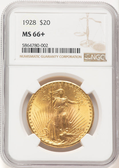 1928 $20 Saint-Gaudens Double Eagle NGC MS66+ (507306003)