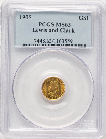 1905 G$1 Lewis and Clark Commemorative Gold PCGS MS63 (507307002)
