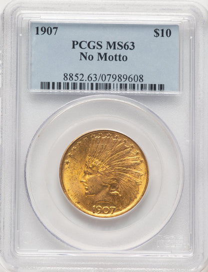 1907 $10 No Motto Indian Eagle PCGS MS63 (507342003)