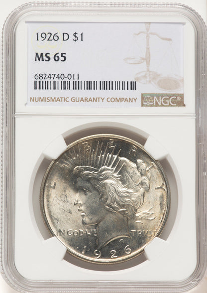 1926-D Peace Dollar NGC MS65