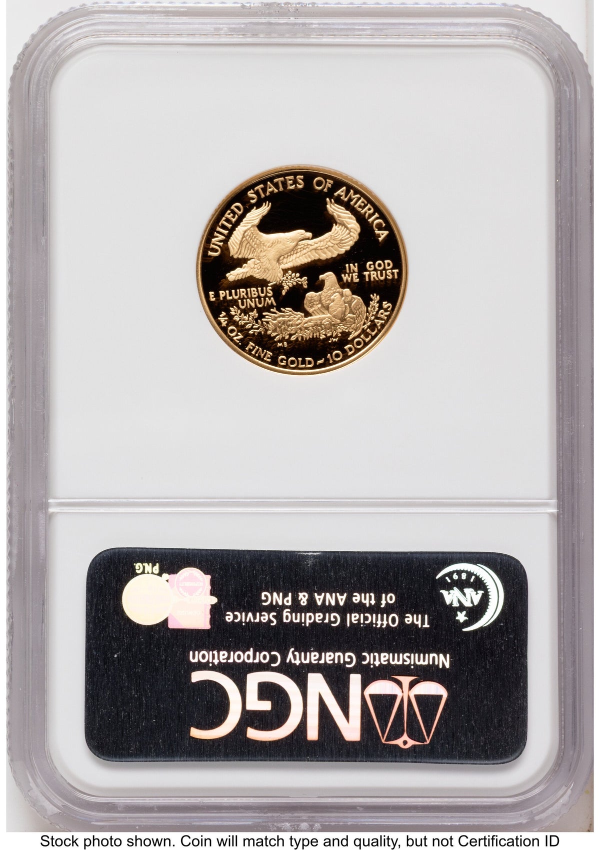 2008-W Proof Gold Eagle 1/4 oz ER Blue NGC PF70