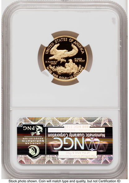 2012-W Proof Gold Eagle 1/4 oz ER Blue NGC PF70