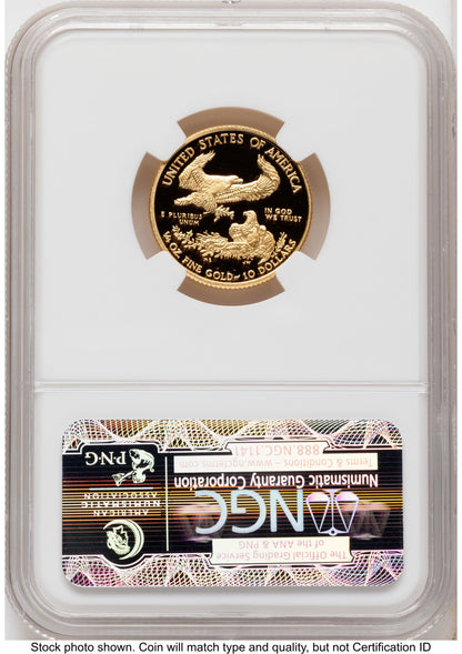 2014-W Proof Gold Eagle 1/4 oz ER Blue NGC PF70