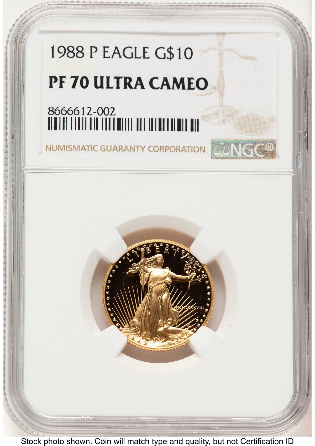 1988-P Proof Gold Eagle 1/4 oz Brown Label NGC PF70