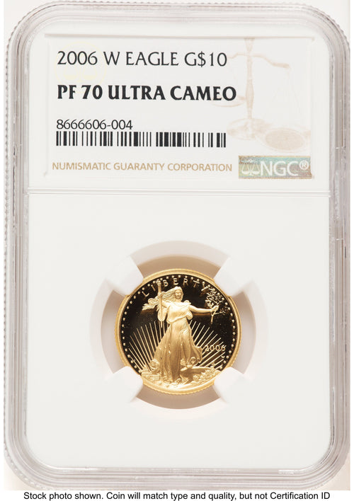 2006-W Proof Gold Eagle 1/4 oz Brown Label NGC PF70