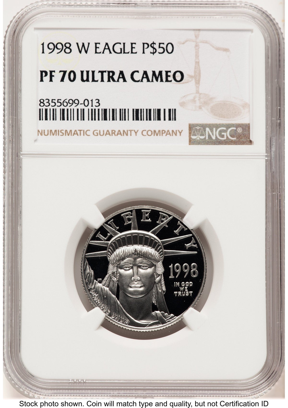 1998-W Proof Platinum Eagle 1/2 oz Brown Label NGC PF70