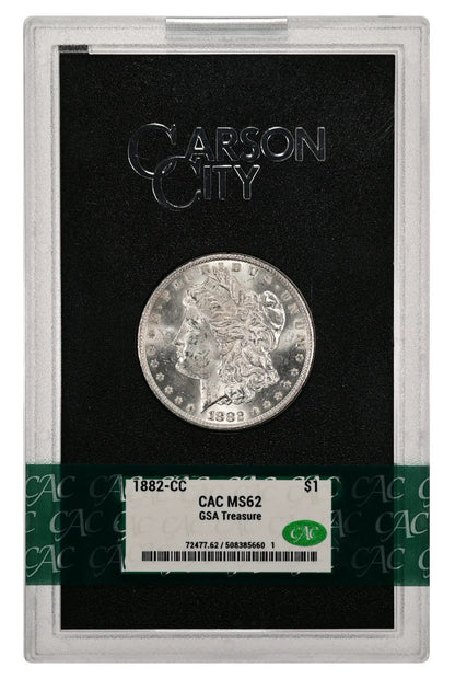1882-CC $1 GSA Treasure Hoard Morgan Dollar CACG MS62