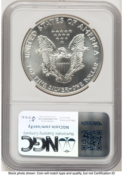 1990 Silver Eagle Early Production Mike Castle From US Mint Sealed Box NGC PF70