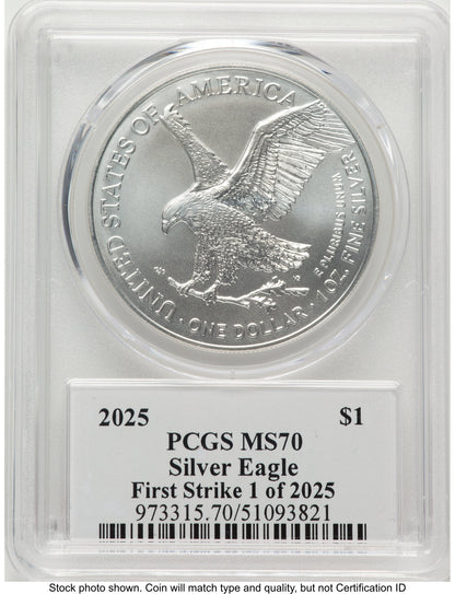 2025 Silver Eagle FS John Dannreuther 1 of 2025 PCGS MS70