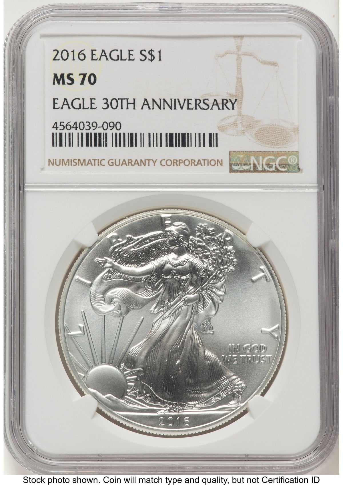 2016 Silver Eagle Brown Label NGC MS70