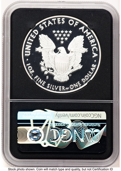 2020-S Proof Silver Eagle 1 oz FDI John NGC PF70 Mercanti