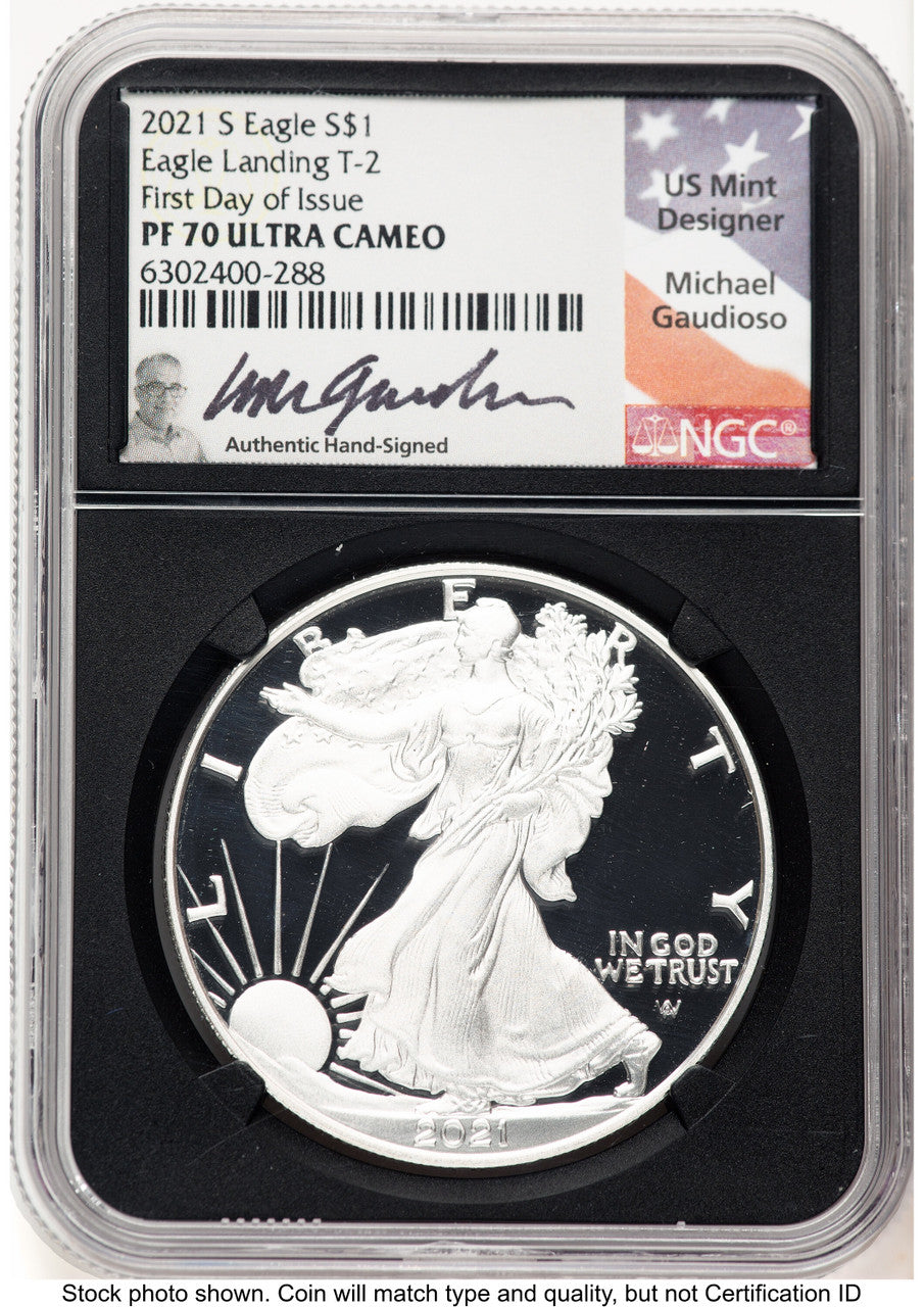 2021-S TY2 Proof Silver Eagle 1 oz FDI Michael Gaudioso NGC PF70