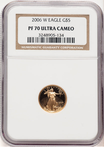 2006-W Proof Gold Eagle 1/10 oz Brown Label NGC PF70