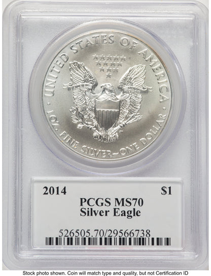 2014 Silver Eagle PCGS MS70 Ed Moy