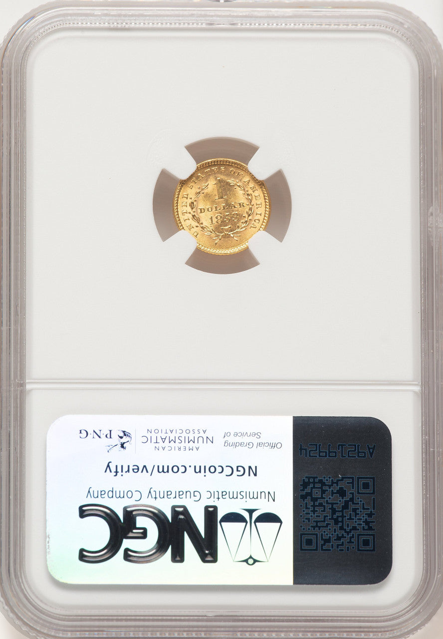 1853 G$1 Gold Dollar NGC MS63 (521153093)