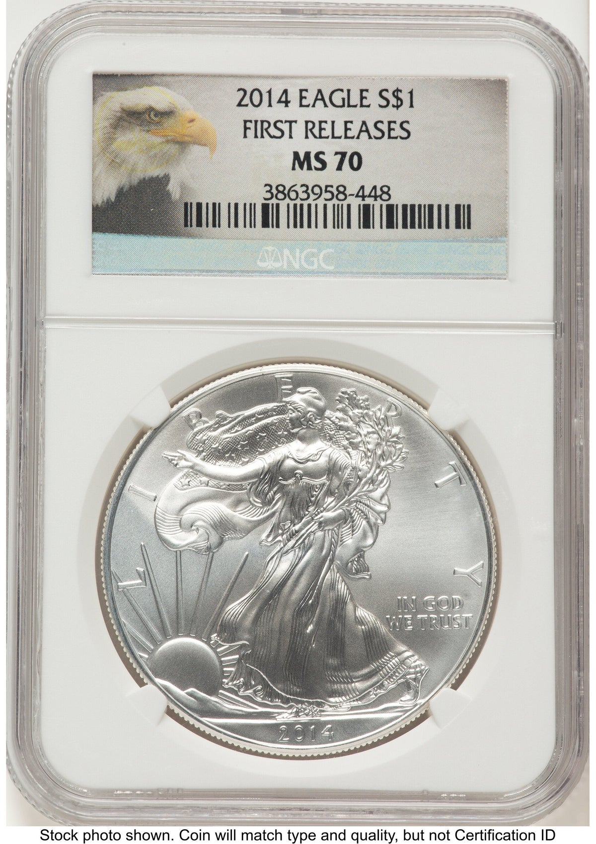 2014 Silver Eagle FR Eagle Label NGC MS70