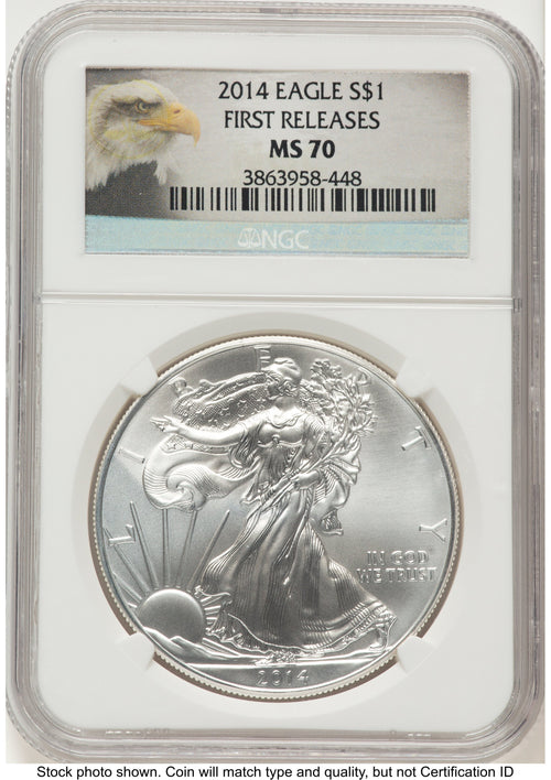 2014 Silver Eagle FR Eagle Label NGC MS70