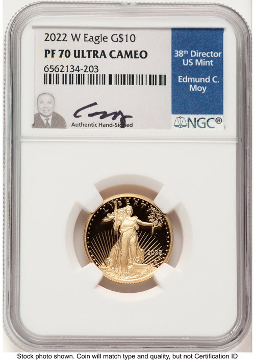 2022-W Proof Gold Eagle 1/4 oz NGC PF70 Ed Moy (521816026)