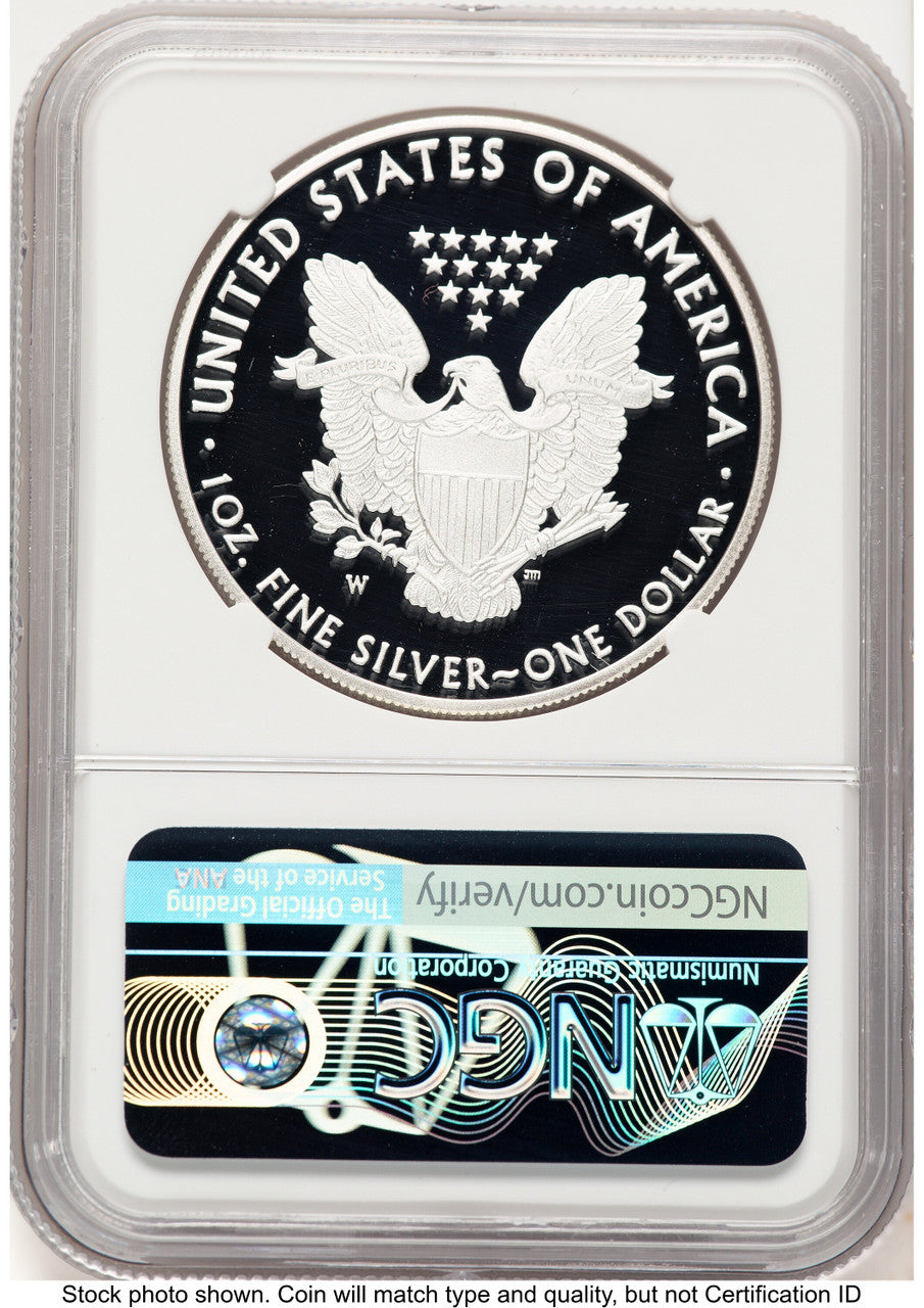 2018-W Proof Silver Eagle 1 oz NGC PF70 Ed Moy (522200088)