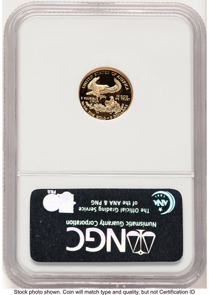 2007-W Proof Gold Eagle 1/10 oz ER Blue NGC PF70