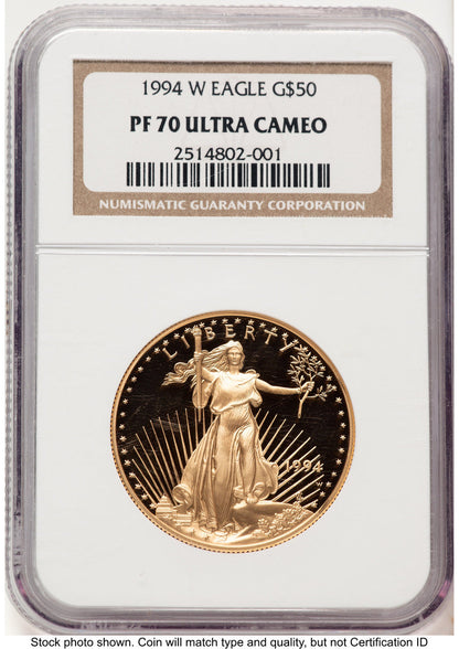 1994-W Proof Gold Eagle 1 oz Brown Label NGC PF70