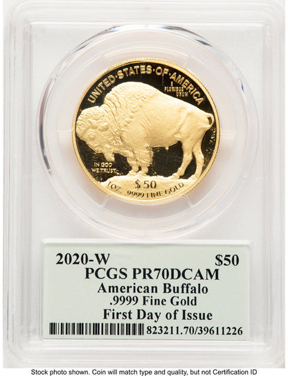 2020-W Proof Gold Buffalo 1 oz FDI PCGS PR70 Thomas Cleveland
