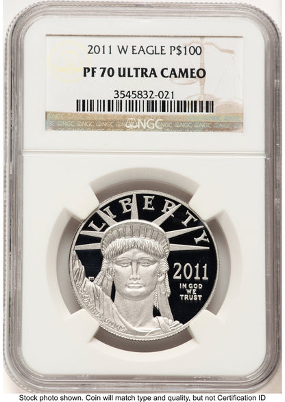 2011-W Proof Platinum Eagle 1 oz Brown Label NGC PF70