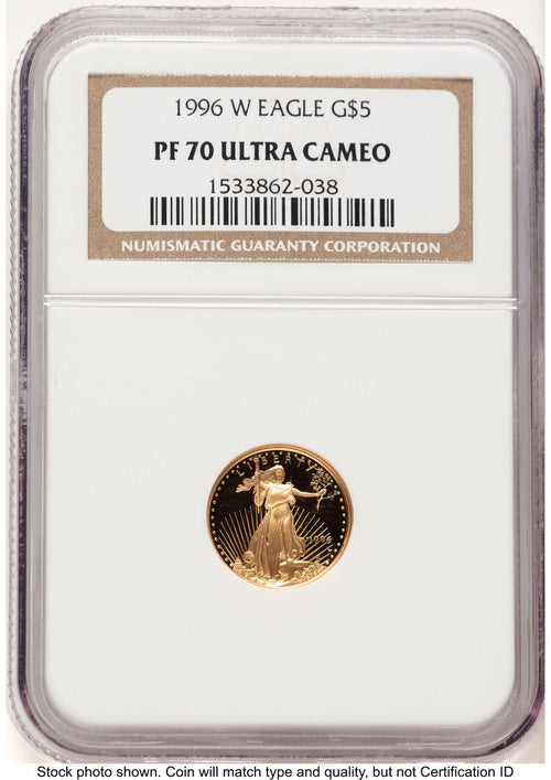 1996-W Proof Gold Eagle 1/10 oz Brown Label NGC PF70