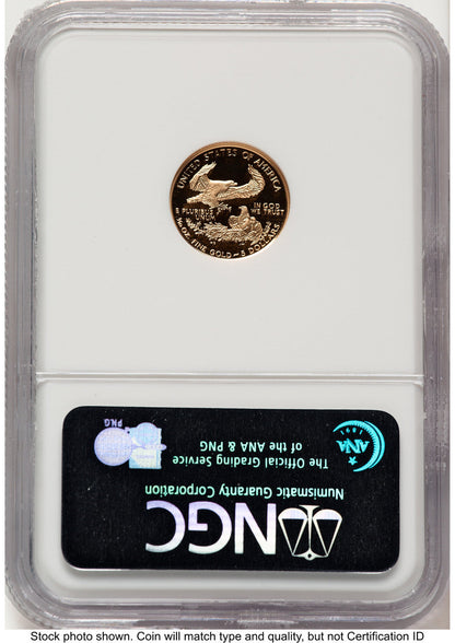 1999-W Proof Gold Eagle 1/10 oz Brown Label NGC PF70