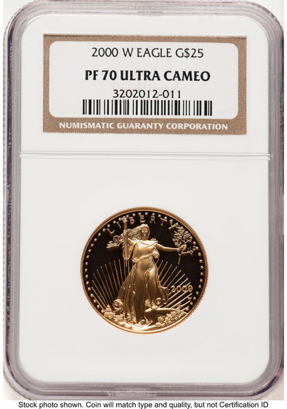 2000-W Proof Gold Eagle 1/2 oz Brown Label NGC PF70 (522240189)