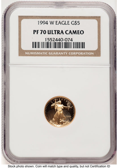 1994-W Proof Gold Eagle 1/10 oz Brown Label NGC PF70 (522240252)