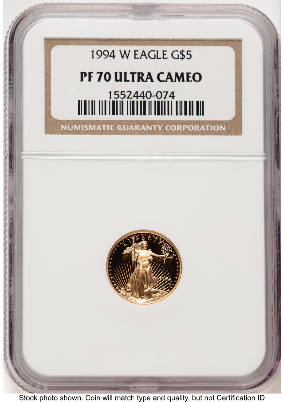 1994-W Proof Gold Eagle 1/10 oz Brown Label NGC PF70 (522240253)