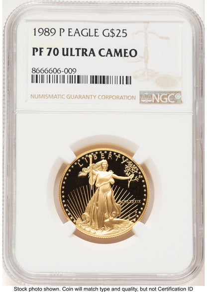 1989-P Proof Gold Eagle 1/2 oz Brown Label NGC PF70 (522240256)