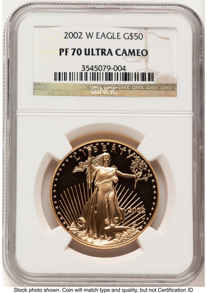 2002-W Proof Gold Eagle 1 oz Brown Label NGC PF70