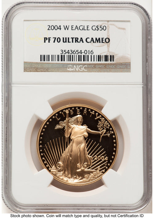 2004-W Proof Gold Eagle 1 oz Brown Label NGC PF70