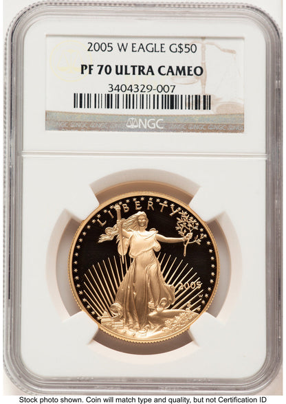 2005-W Proof Gold Eagle 1 oz Brown Label NGC PF70 (522240297)