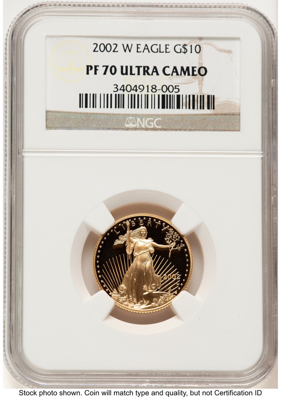 2002-W Proof Gold Eagle 1/4 oz Brown Label NGC PF70