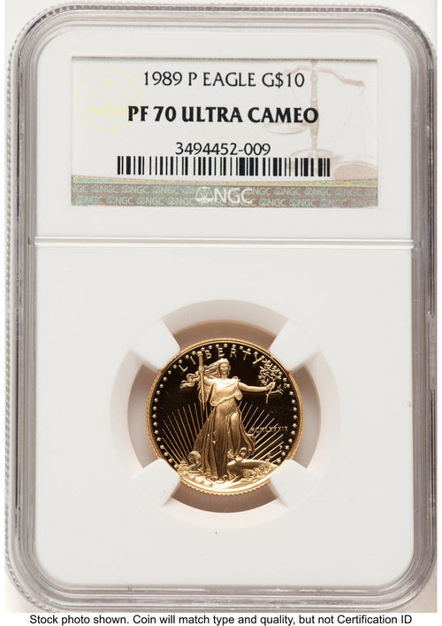 1989-P Proof Gold Eagle 1/4 oz Brown Label NGC PF70 (522240319)