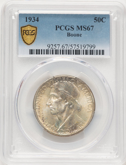 1934 50C Boone Commemorative Silver PCGS MS67