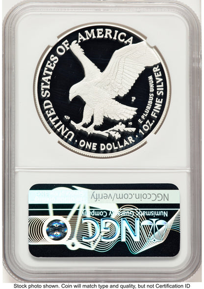 2025-P Proof Silver Eagle Privy U.S. Marine Corps 250th Anniversary 1 oz Ron Harrigal NGC PF69