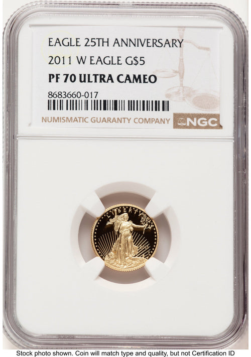 2011-W Proof Gold Eagle 1/10 oz Brown Label NGC PF70