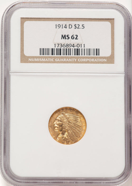 1914-D $2.50 Indian Quarter Eagle NGC MS62 (522469028)