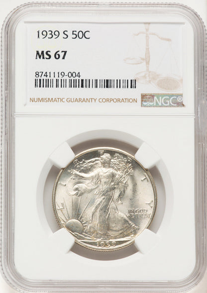 1939-S 50C Walking Liberty Half Dollar NGC MS67 (522479011)