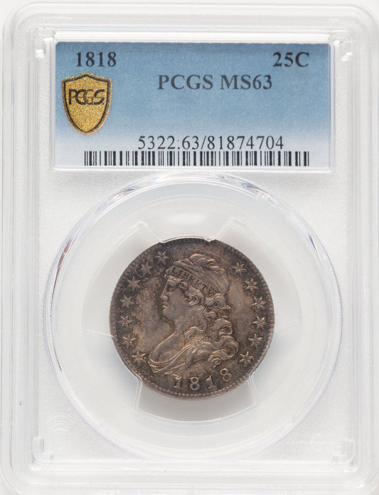 1818 25C Bust Quarter PCGS MS63