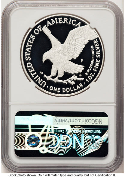 2025-P Proof Silver Eagle Privy U.S. Marine Corps 250th Anniversary 1 oz US Army Helicopter Label NGC PF69