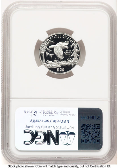 1999-W Proof Platinum Eagle 1/4 oz Brown Label NGC PF70