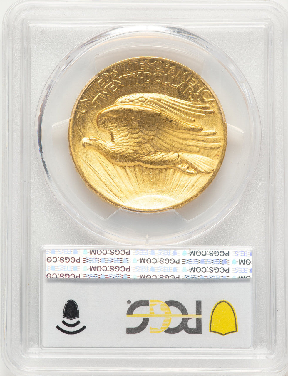 1907 $20 Flat Rim High Relief Double Eagle PCGS MS65