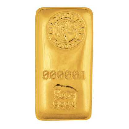 5 oz Perth Mint Cast Gold Bar