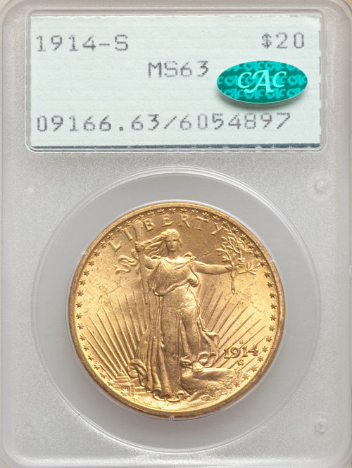 1914-S Saint-Gaudens Double Gold Eagle PCGS MS63 CAC
